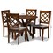 Baxton Studio Jana Grey Upholstered and Walnut Wood 5-Piece Dining Set 168-9874-10891 - alternate 3
